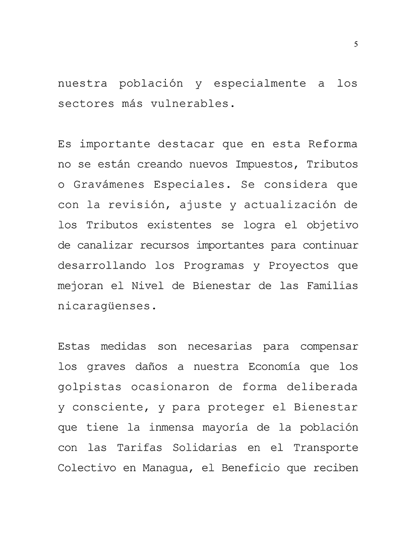 una reforma fiscal para proteger los derechos de las familias nicaragüenses